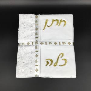 סט מצעים רקום חתן כלה זהב סט מצעים רקום חתן כלה זהב
