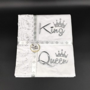 סט מצעים רקום KING QUEEN כסף סט מצעים רקום KING QUEEN כסף