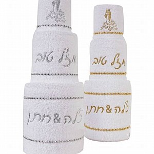 עוגת מגבות 3 קומות 6 מגבות זהב עוגת מגבות 3 קומות 6 מגבות זהב