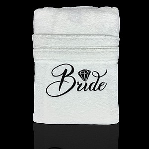 חלוק מגבת רקום Bride שחור חלוק מגבת רקום Bride שחור